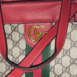 Brown and Tan Monogram Tote